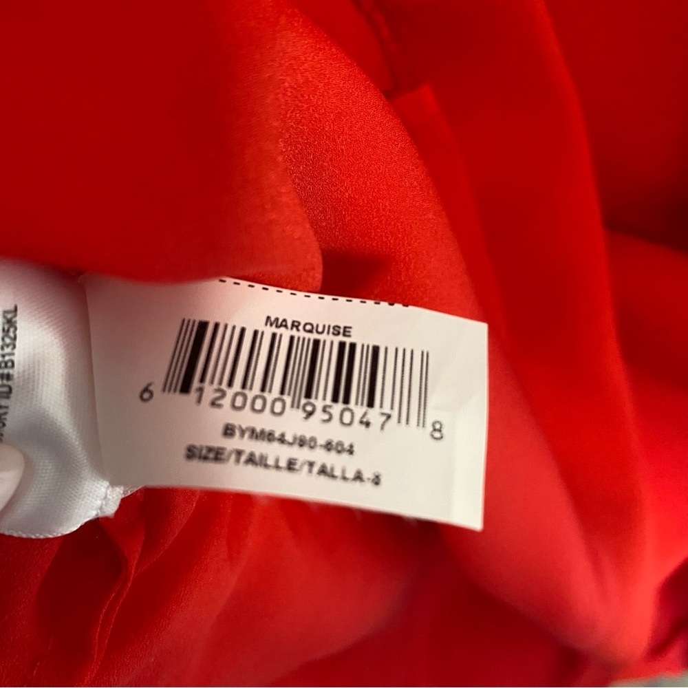 BCBGMaxazria - Marquise - Coral Off the Shoulder Cocktail Dress - 8 - Picture 12 of 14